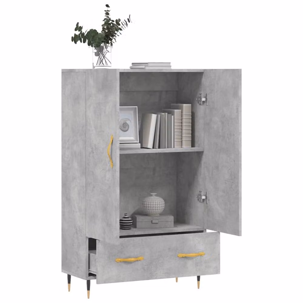 Berkfield Home Modern Highboard in Concrete Grey, W: 69.5 cm, D: 31 cm, H: 115 cm – 2