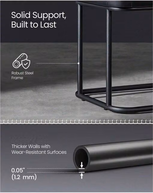 VASAGLE Black Synthetic Leather Storage Bench