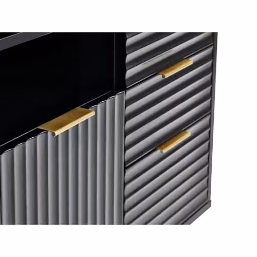 Julian Bowen Murano Modern 2 Door 2 Drawer Sideboard in Matt Black and Gold – 4