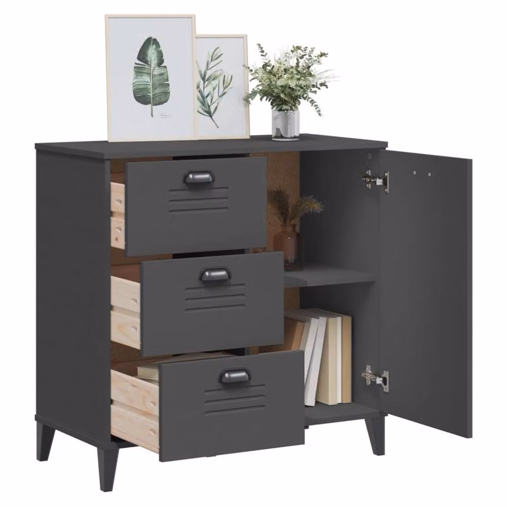 Berkfield Home VIKEN Sideboard in Anthracite Grey, W/D/H: 80 x 40 x 80 cm – 3