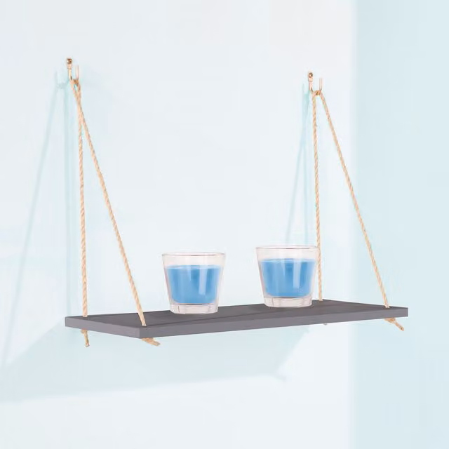 Core Products Ltd Matt Grey Boho Rope Wall Mounted Shelf