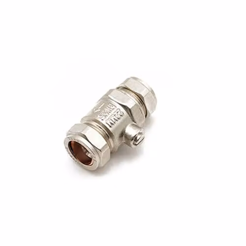 McAlpine QQM Iso Valve 22mm Chrome Silver Straight Full Flow