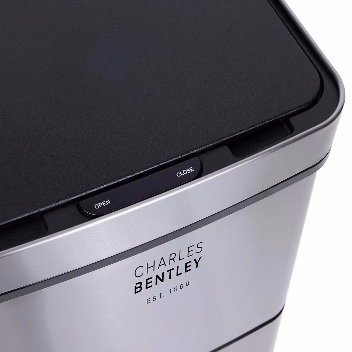 Charles Bentley Triple Compartment 62L Sensor Bin in Silver, H 74.5 x W 42 x D 31.5 cm – 3