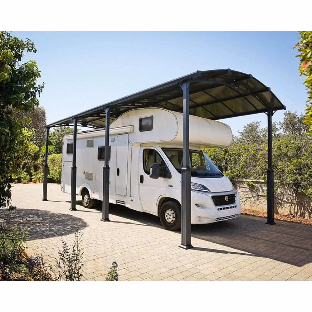 Palram Alpine 10600 RV Carport Kit in Grey with Polycarbonate Roofing, L: 1077 cm, W: 352 cm, H: 307 cm – 4
