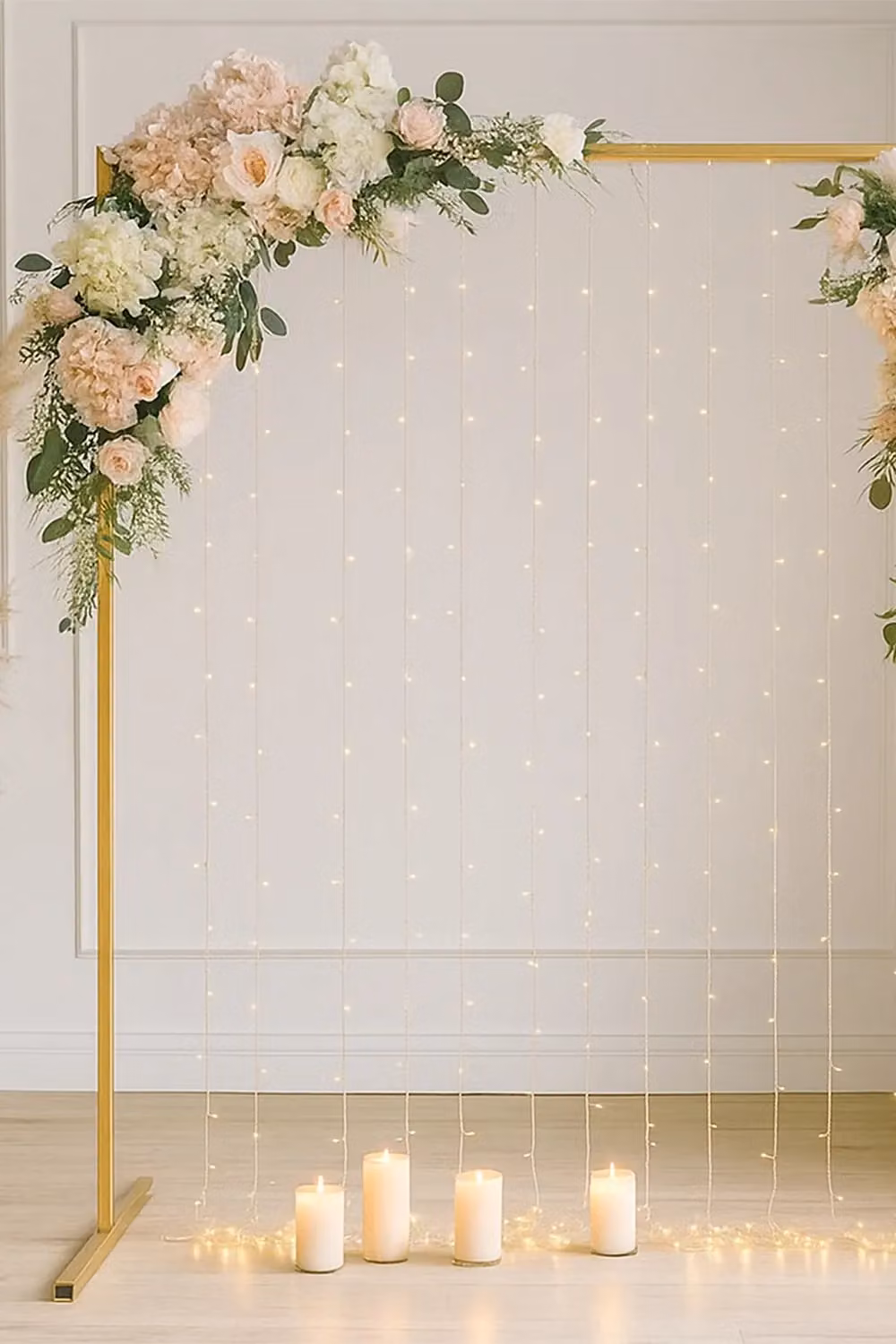 Neel Blue Gold Metal Rectangle Arch Backdrop Stand for Weddings and Parties, W: 150 cm, H: 200 cm – 3