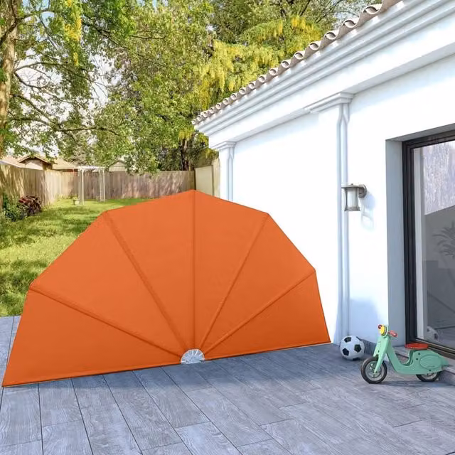 Berkfield Home Collapsible Terrace Side Awning in Orange Terracotta – 1