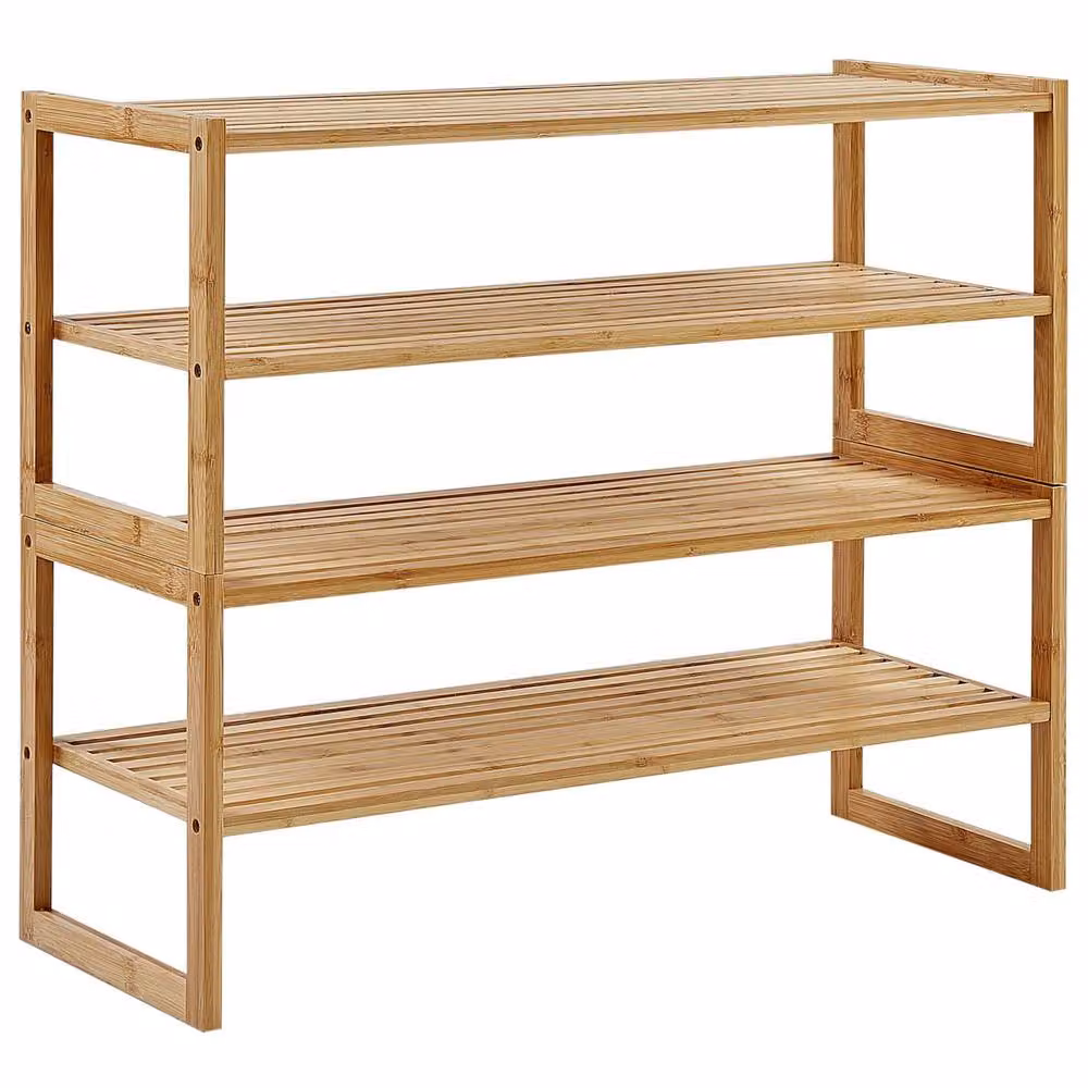 Wyld and Coco 4-Tier Stackable Bamboo Bathroom Shelf, Brown – 2