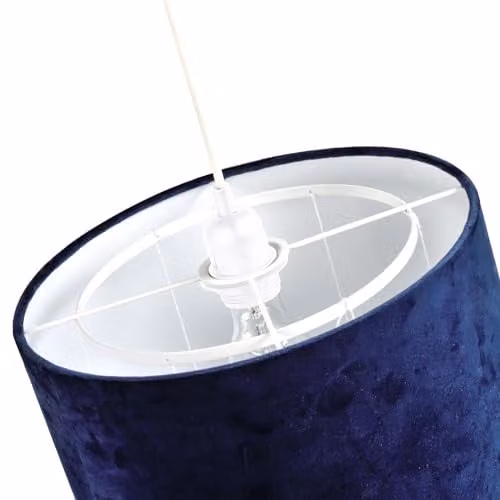 Happy Homewares Midnight Blue Velvet Pendant Lamp Shade with Hanging Felt Stars and Clouds, Diameter: 30 cm – 3