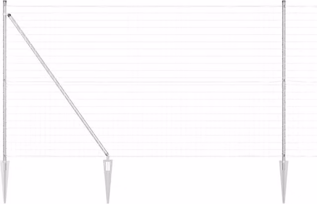 Berkfield Home Euro Fence with 7 Spike Posts, Galvanised Steel, Silver, W: 10 m, H: 1.5 m – 1