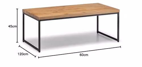 Julian Bowen Brooklyn Rectangular Nesting Coffee Tables in Oak and Metal – 3