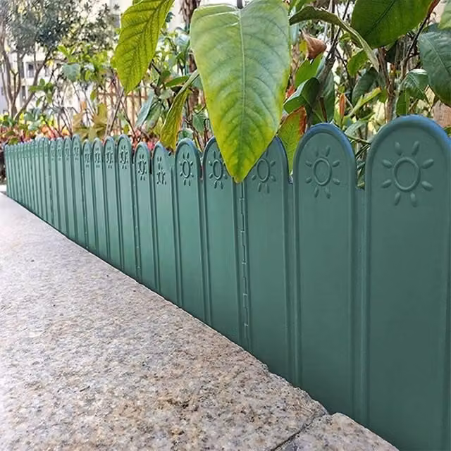 FLAVORA Green Garden Wall Border Edging Picket, 10 Pieces, W/D/H: 100 x 60 x 20 x 15 cm – 1