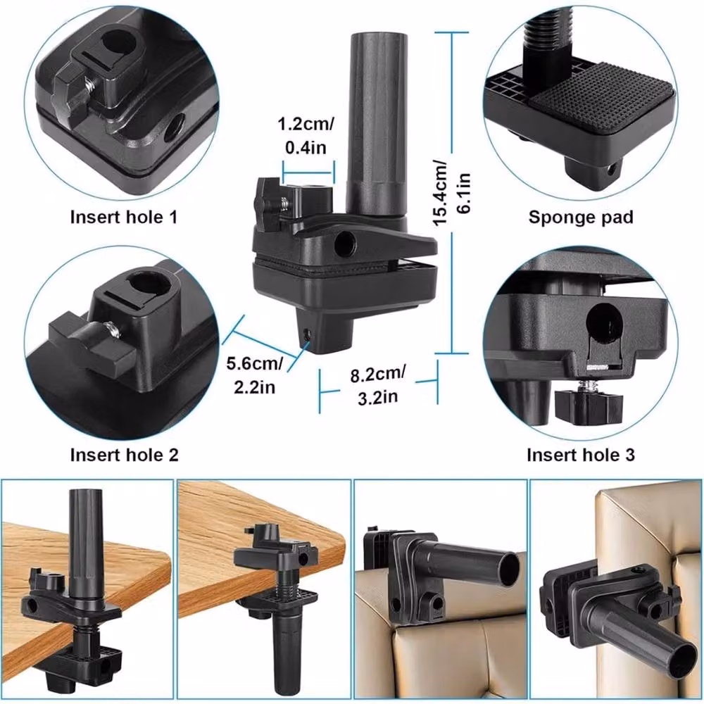 Nordara Black 360 Degree Adjustable Tablet Stand with Flexible Arm Desk Mount – 2