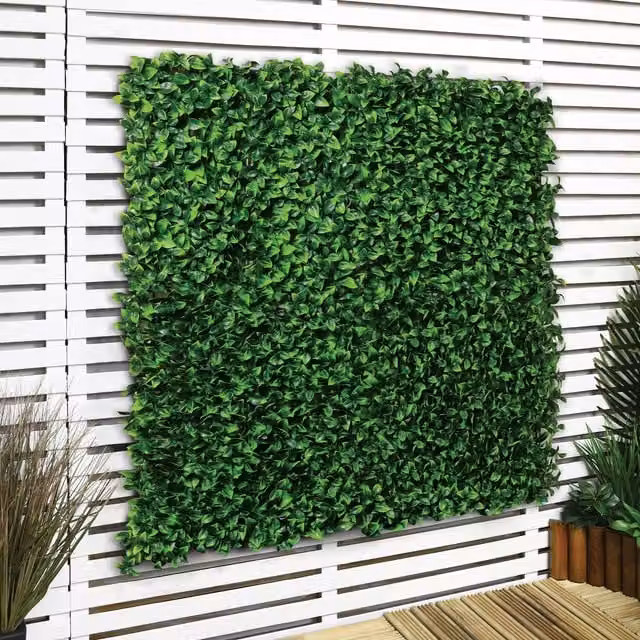 My Garden Pack of 4 Green Artificial Laurus Hedge Screening Panels