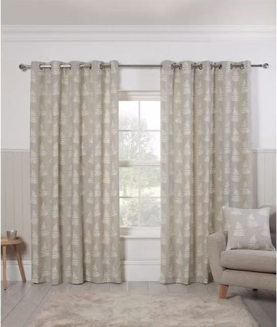 Sundour Grey Floral Eyelet Curtains, Height: 229 cm