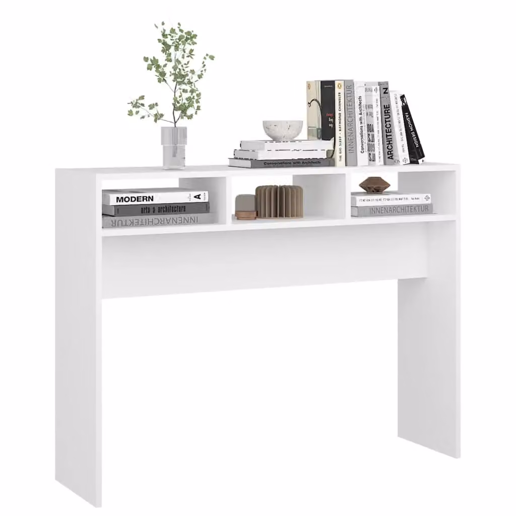 Berkfield Home White Minimalist Console Table, W/D/H: 105 x 30 x 80 cm – 2