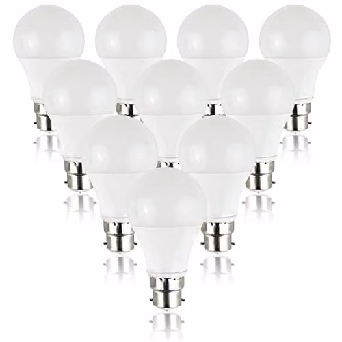 MiniSun 6W LED B22 GLS Energy Saving Bulbs, Pack of 10, Cool White 6500K – 1