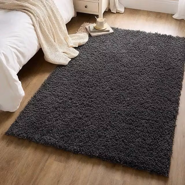 Kukoon Dark Grey Shaggy Rug, Soft Fluffy Pile Area Mat, W: 120 cm x L: 170 cm