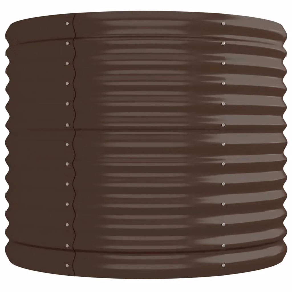 Berkfield Home Garden Brown Powder-coated Steel Raised Bed W/D/H: 224 x 80 x 68 cm – 3