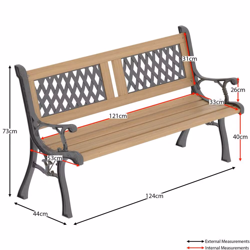 HD Designs 3 Seater Twin Cross Style Garden Bench in Brown – 2