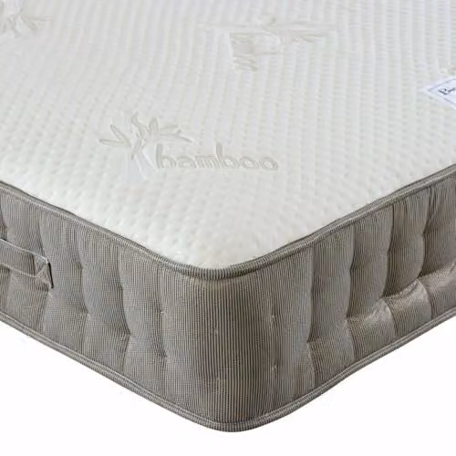 Bedmaster Bamboo Vitality 2000 Hybrid Pocket Sprung Memory Foam Mattress in Brown, W/D/H: 200 x 180 x 25 cm