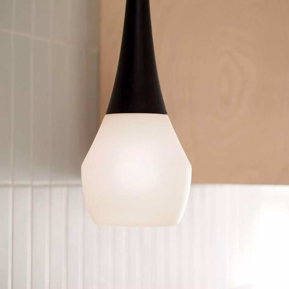 Kichler Deela Slim Contemporary Pendant Ceiling Light in Black with E27 Bulb Holder – 3