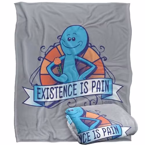 LOGOVISION Rick and Morty Existence Is Pain Super Soft Fleece Throw Blanket, Multicolour, W/D/H: 152 x 127 cm – 1