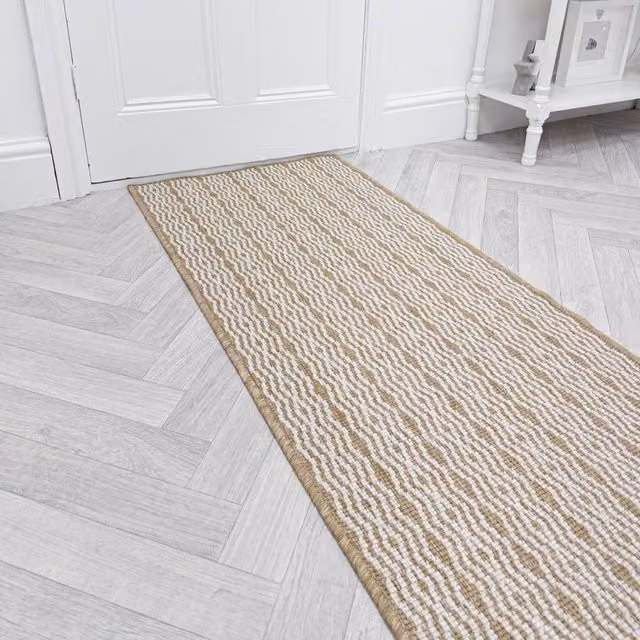 runrug Cable Reversible Indoor/Outdoor Carpet Runner in Brown, W: 60 cm, L: 210 cm