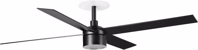 Netlighting Rudder Ceiling Fan in Black Walnut and Black with 4 Reversible Blades and LED Lighting, 132 cm