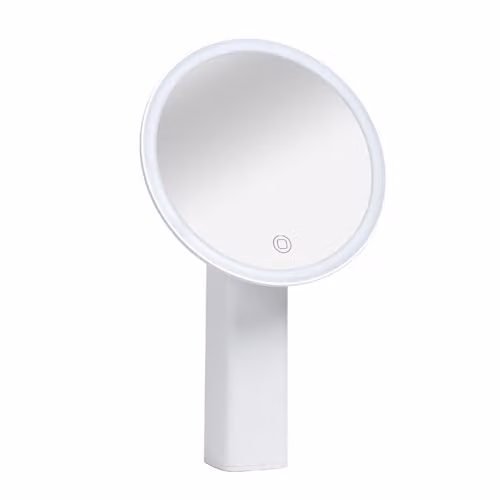 Bauer Professional 62269 Round LED Make Up Mirror, White, Wireless USB Rechargeable with Touch Screen and 3 Light Settings