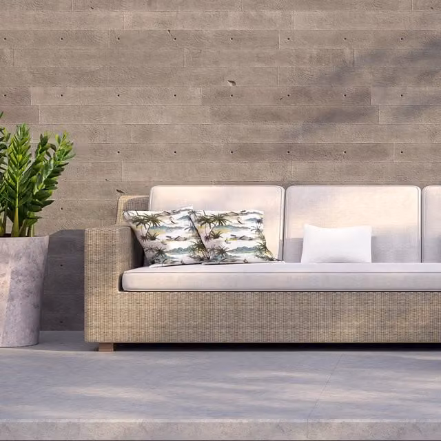 Andrew Lee Palm Trees Floral Outdoor Square Cushion, Brown and White, W/D/H: 60 x 60 x 1 cm