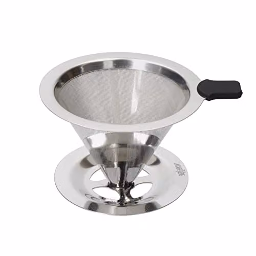La Cafetiere Filterless Pour-Over Coffee Dripper with Fine Mesh Sieve in Silver – 1