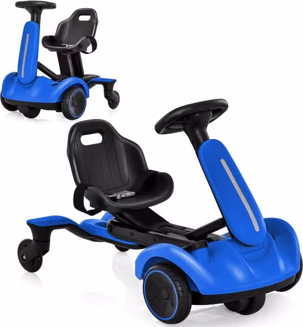 Costway Electric Ride on Drift Car with Light and Sound, Blue