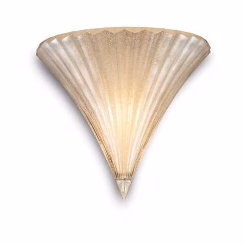 Ideal Lux Santa Gold Wall Uplighter with Glass Shade, E14, H 16 cm x W 24 cm x D 22 cm