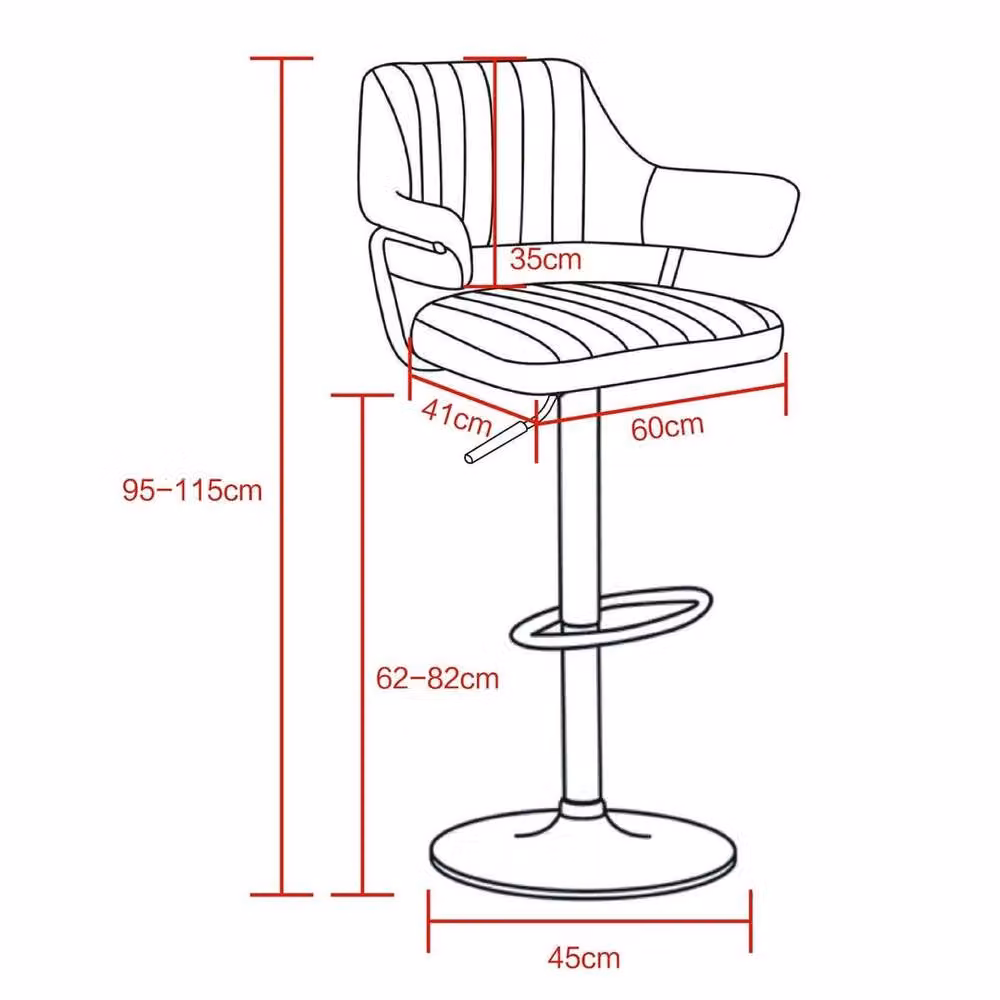 EONLION Set of 2 White Synthetic Leather Bar Stools with Armrests and Metal Base, Height: 100 cm – 2