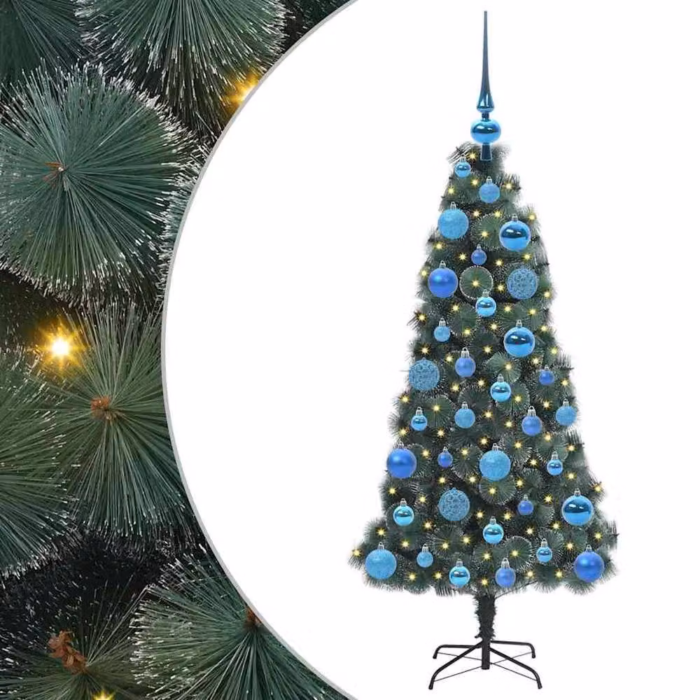 Berkfield Home Elegant Pre-lit Artificial Christmas Tree with Ball Set, Green, Height: 120 cm – 3