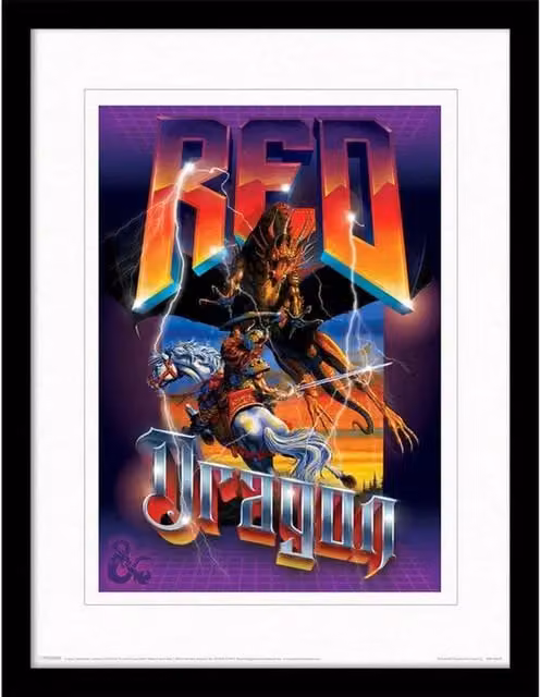Dungeons & Dragons Red Dragon Framed Paper Poster Illustration in Multicolour – 1