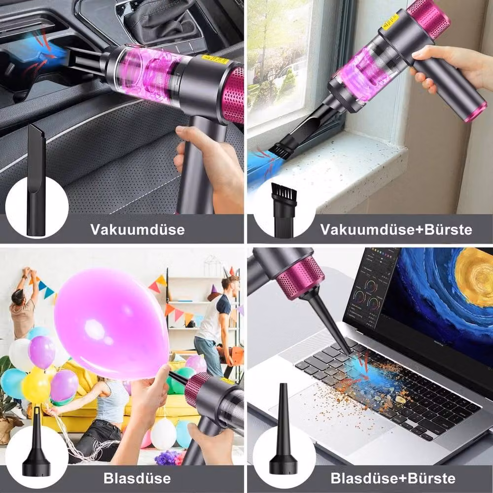 NESTLUNE Cordless Handheld Rechargeable Car Vacuum with Blow Function for Pet Hair in Grey – 6
