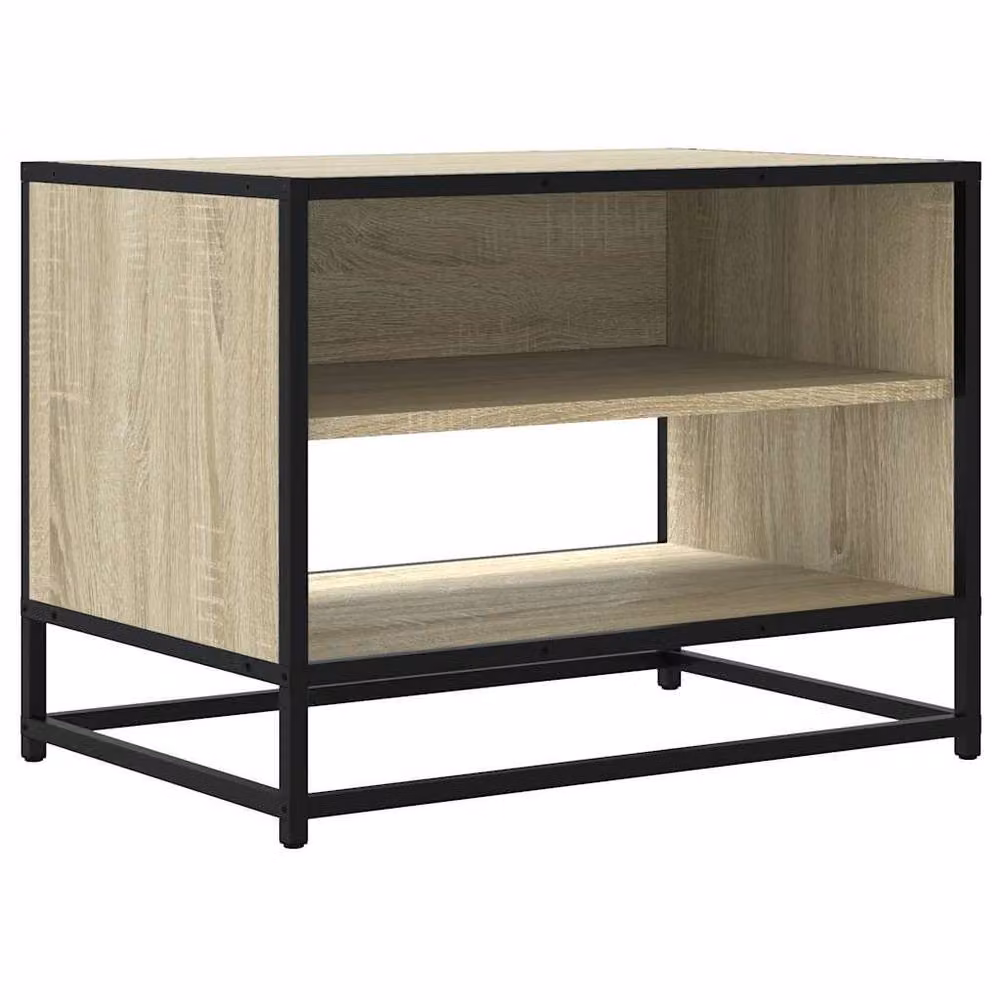 Berkfield Home TV Cabinet in Sonoma Oak and Beige, W/D/H: 61 x 40 x 46 cm – 3