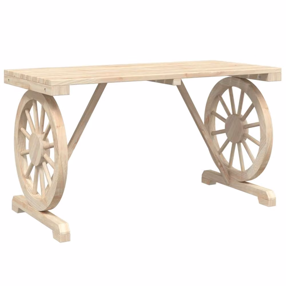 Berkfield Home 3 Piece Garden Dining Set in Natural Solid Wood