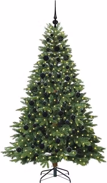 Berkfield Home Beautiful Artificial Green Christmas Tree with 300 Warm White LEDs, Height: 180 cm