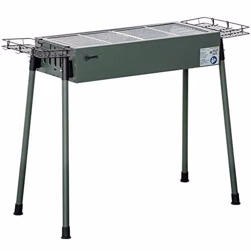 Outsunny Portable Charcoal Barbecue Grill in Green – 1