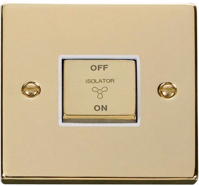 SE HOME White and Gold Brass Surface Fan Isolation Switch