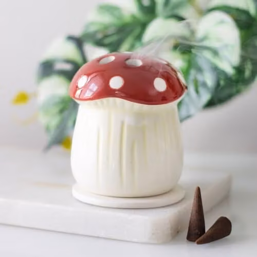 KDMD Red Ceramic Mushroom Incense Cone Holder – 2