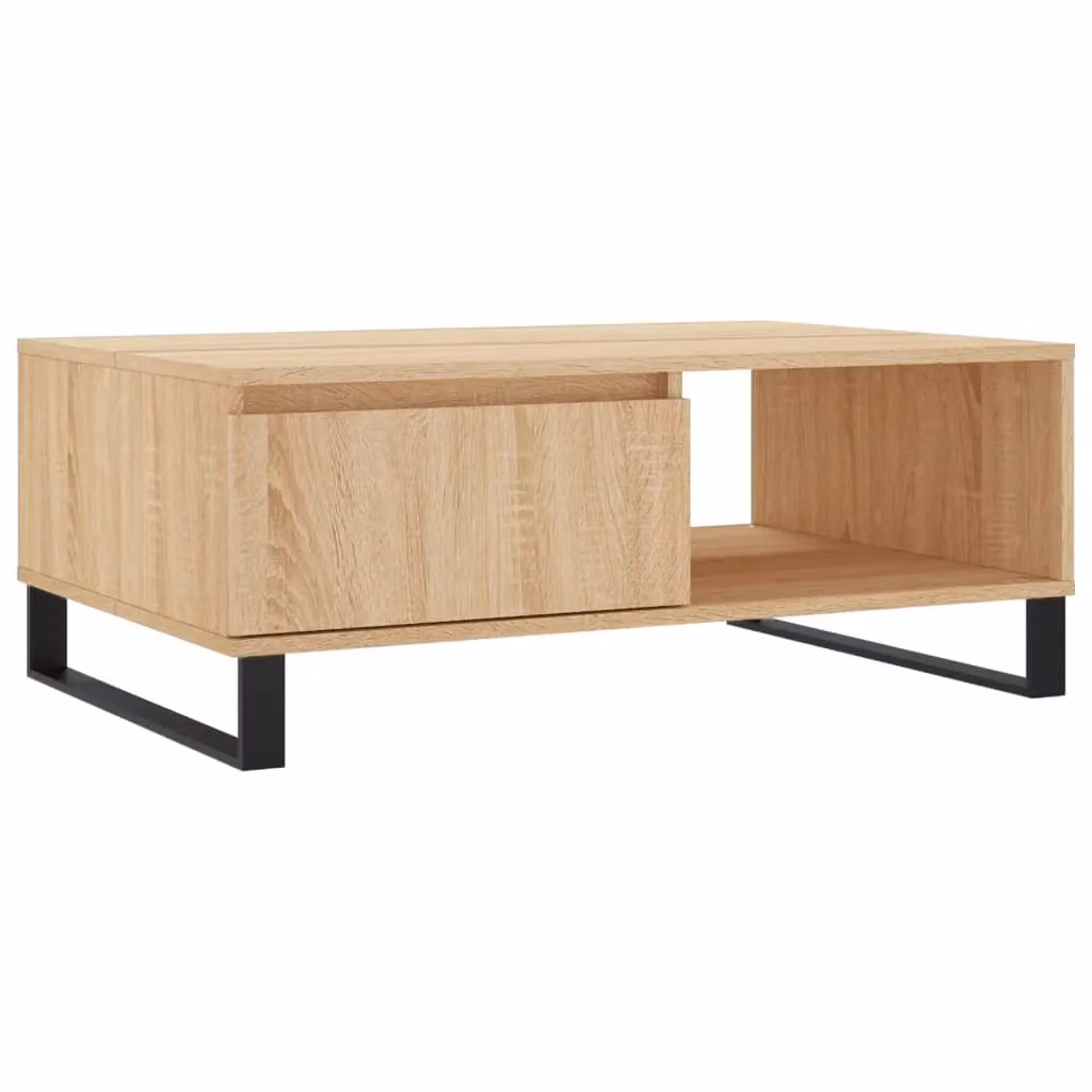 Berkfield Home Sonoma Oak Coffee Table in Brown, W/D/H: 90 x 60 x 35 cm – 2