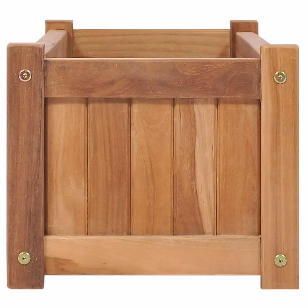 Berkfield Home Solid Teak Wood Raised Bed in Brown, W/D/H: 100 x 30 x 25 cm – 3