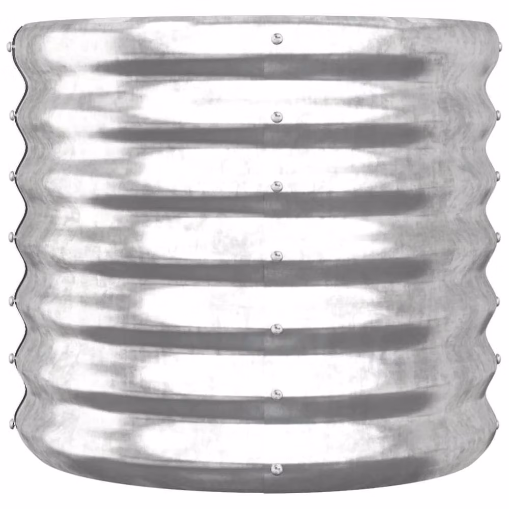 Berkfield Home Silver Powder-coated Steel Garden Planter Tub W/D/H: 40 x 40 x 36 cm – 3