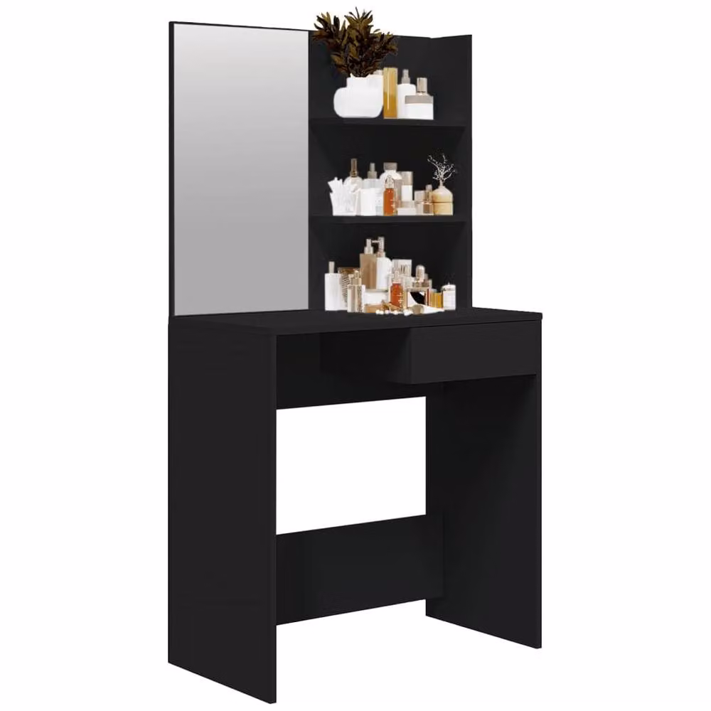 Berkfield Home Modern Dressing Table with Mirror in Black, W: 74.5 cm, D: 40 cm, H: 141 cm – 3