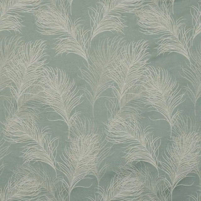 Terrys Feather Fabric in Duck Egg Blue and Green