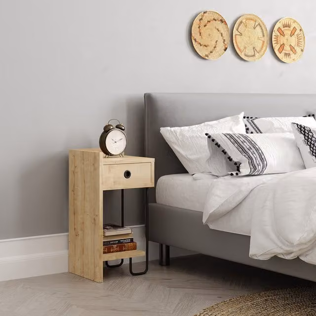 Decortie Sirius Modern Bedside Table Left Module in Oak