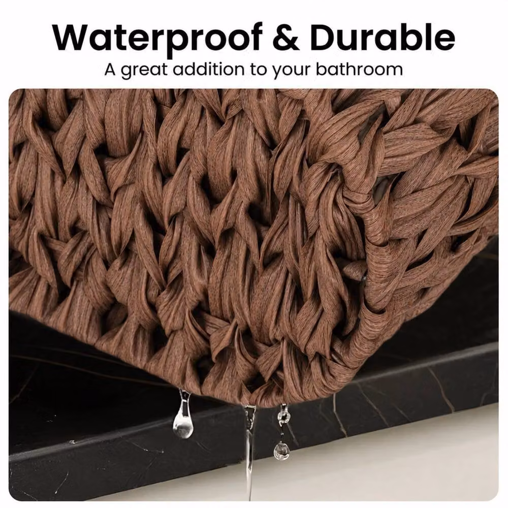 Kelvenix Brown Freestanding Bathroom Toilet Paper Organizer Basket W/D/H: 16.0 x 24.0 x 40.0 cm – 3